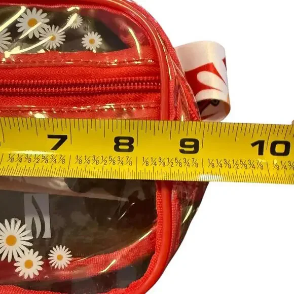 Los Angeles Angels Charming Clear Red Fanny Pack with Floral Design - Picture 3 of 6